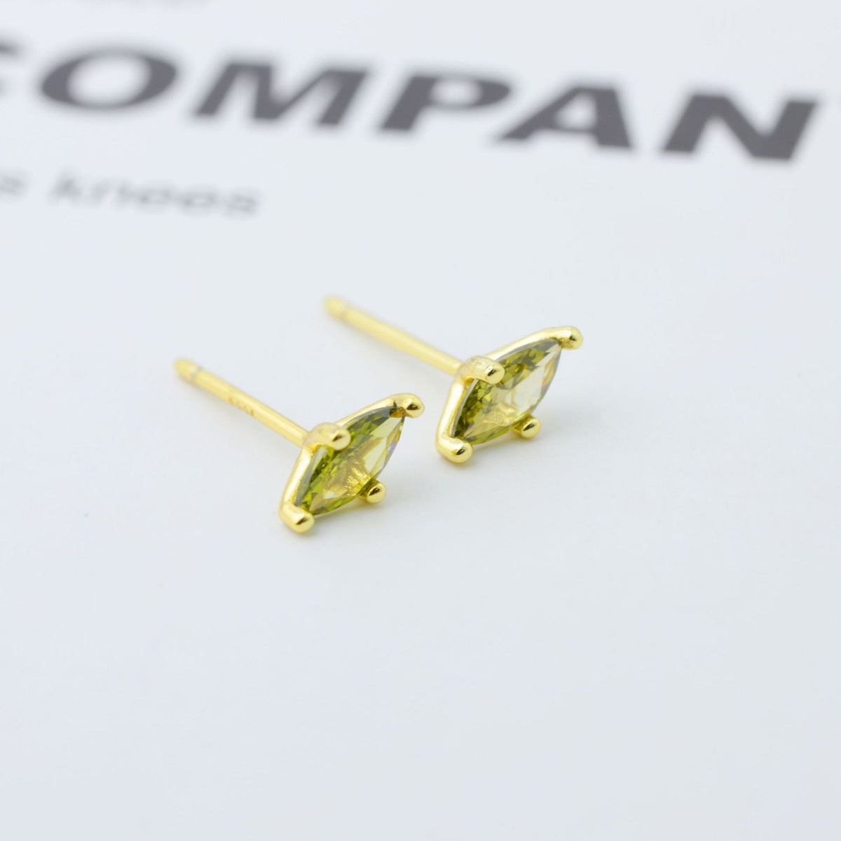 18K Gold-Plated Zircon Geometric Earrings - alternate earring view