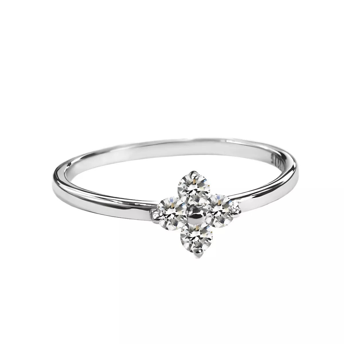 Sterling Silver Four-Leaf Clover Ring - alternate ring view