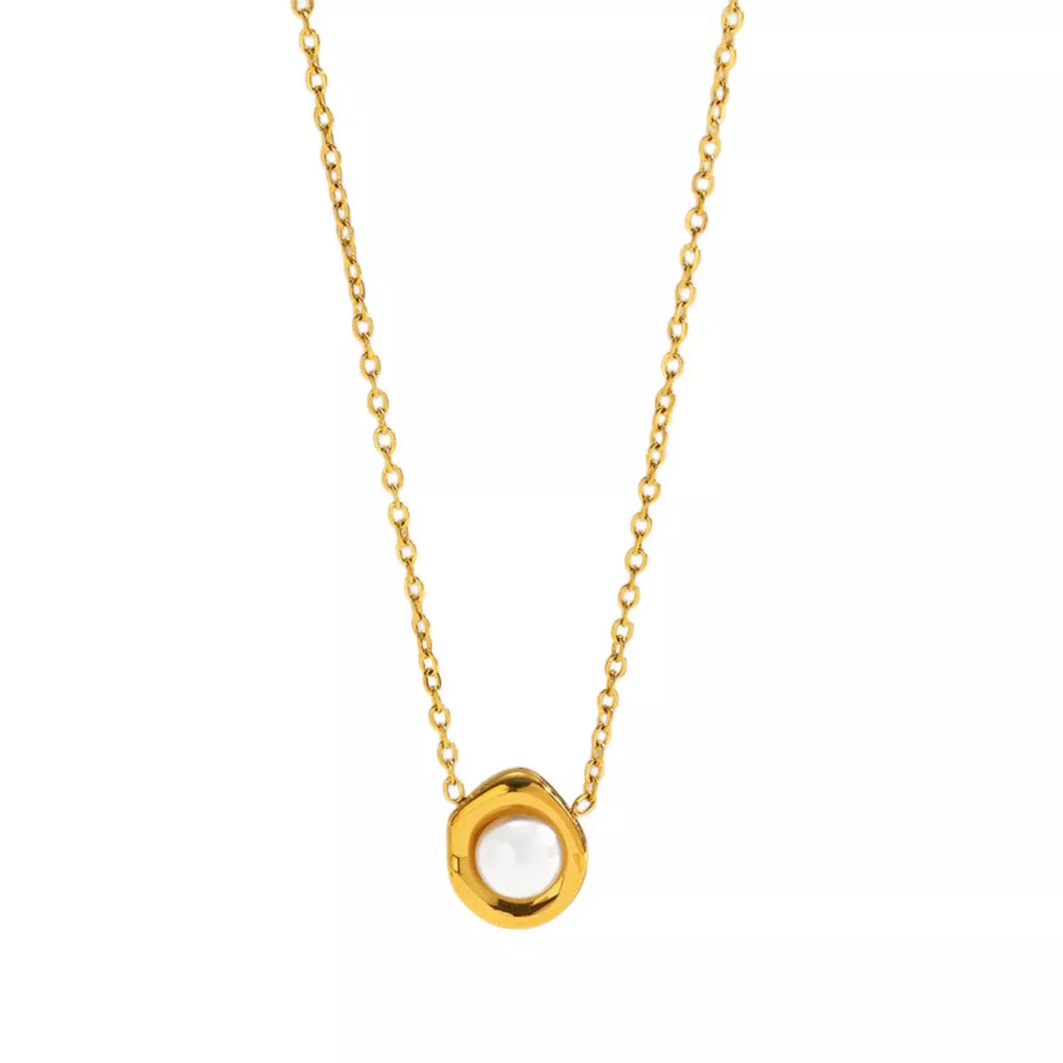 18K Gold-Plated Pearl Necklace - alternate necklace view