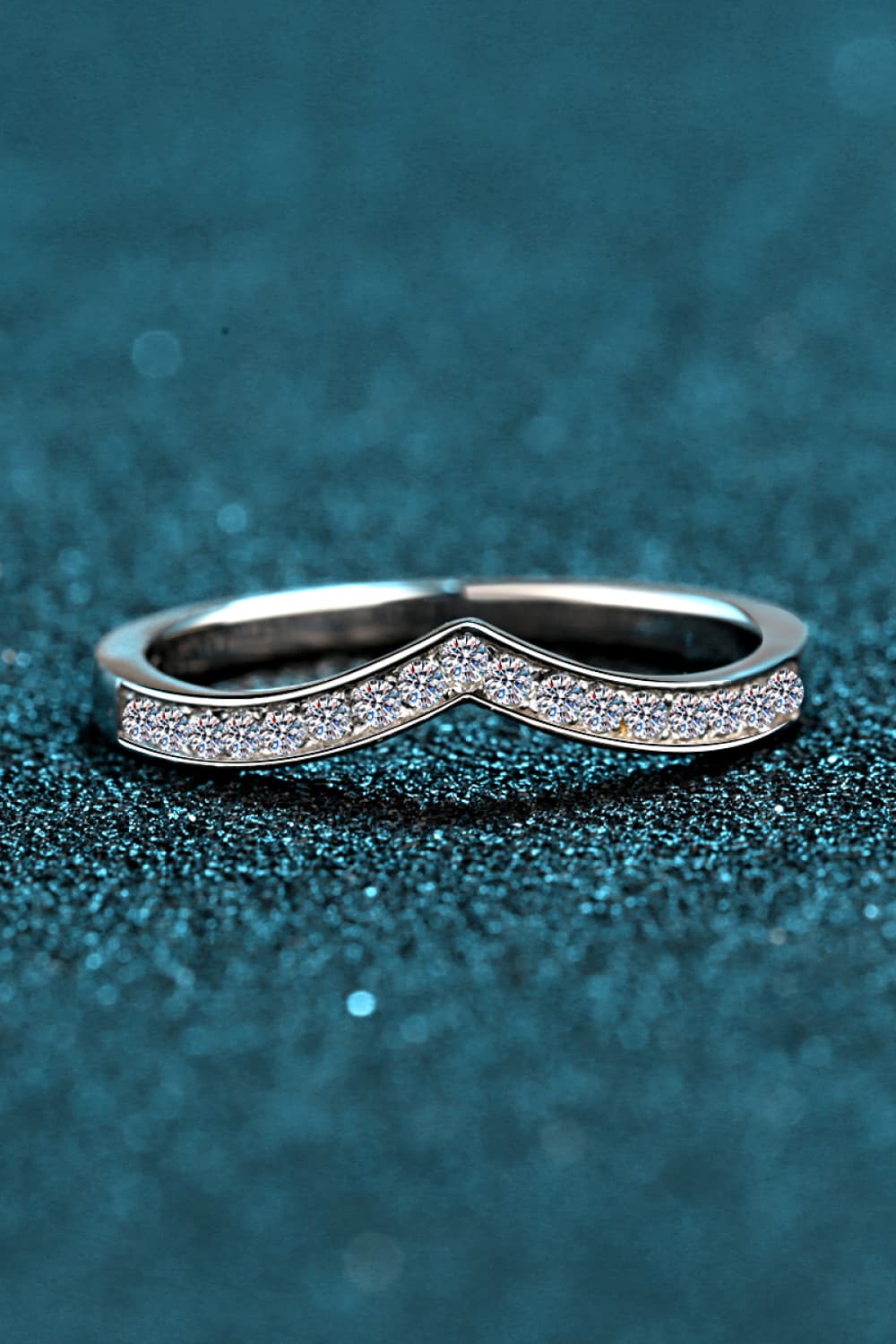 Minimalist Moissanite Rhodium-Plated Ring in Silver - women's ring