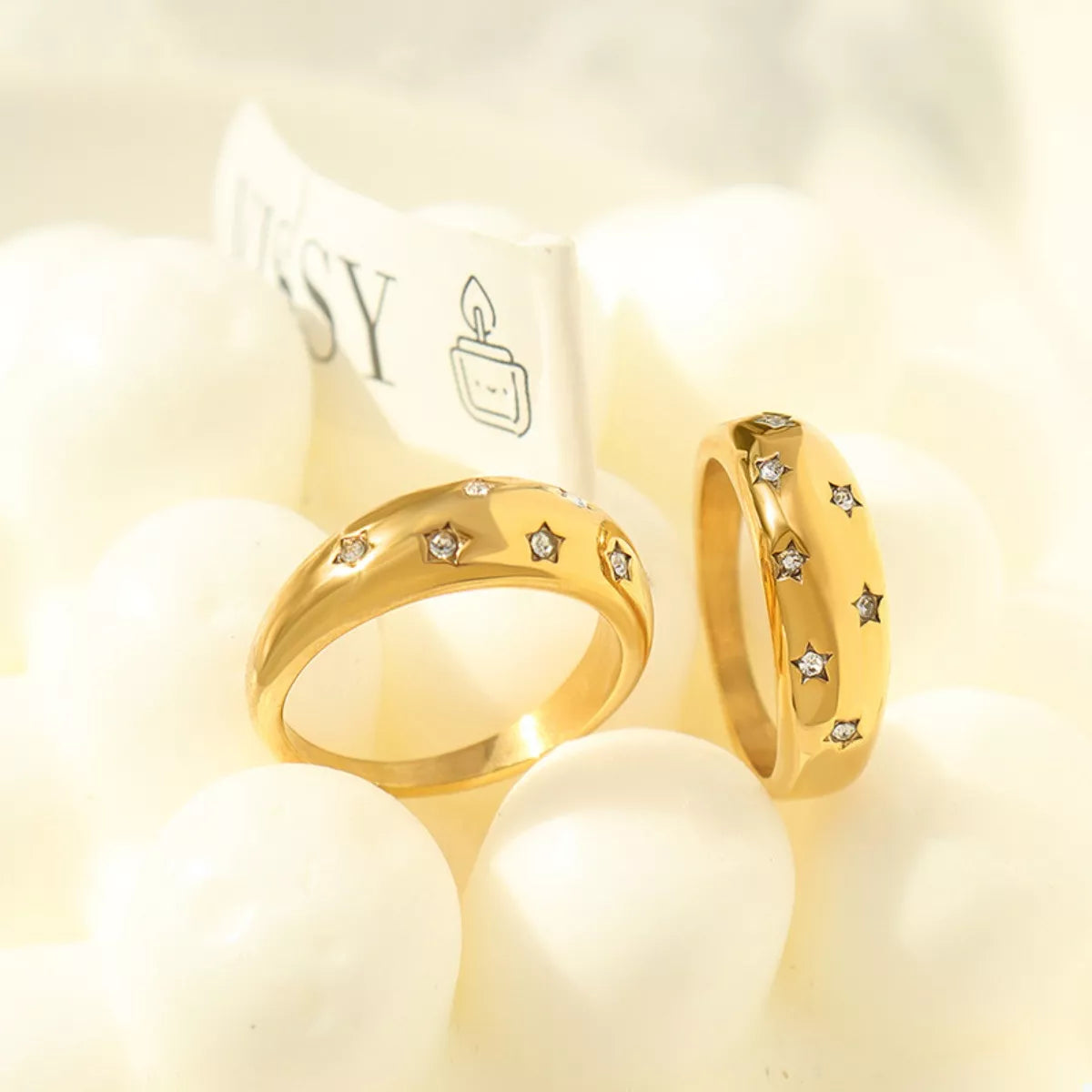 18K Gold-Plated Zircon Ring in Gold - women's ring