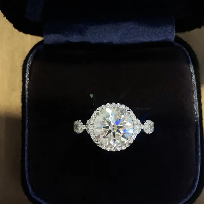 3 Carat Sterling Silver Moissanite Ring - alternate ring view