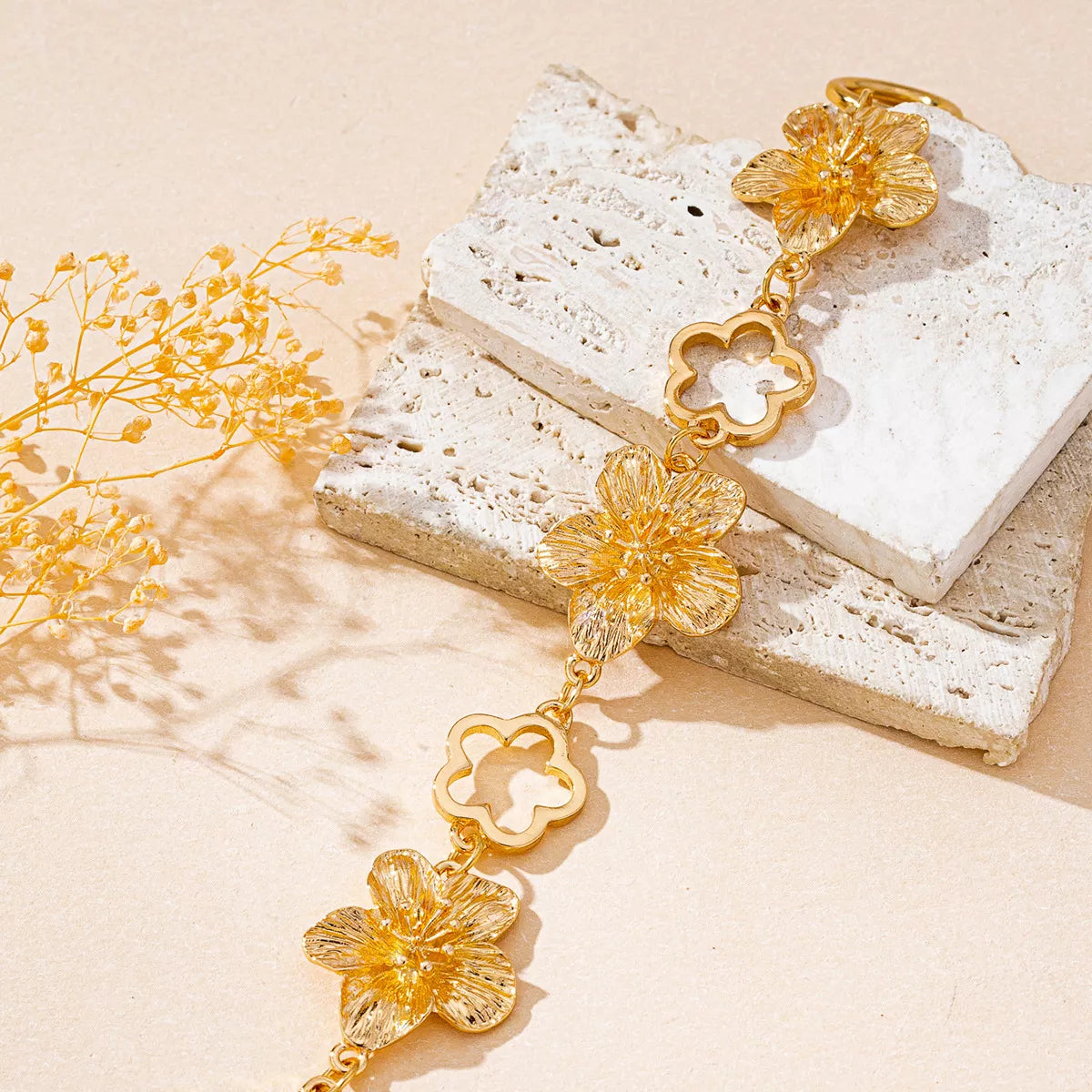 18K Gold-Plated Flower Bracelet - alternate jewelry view