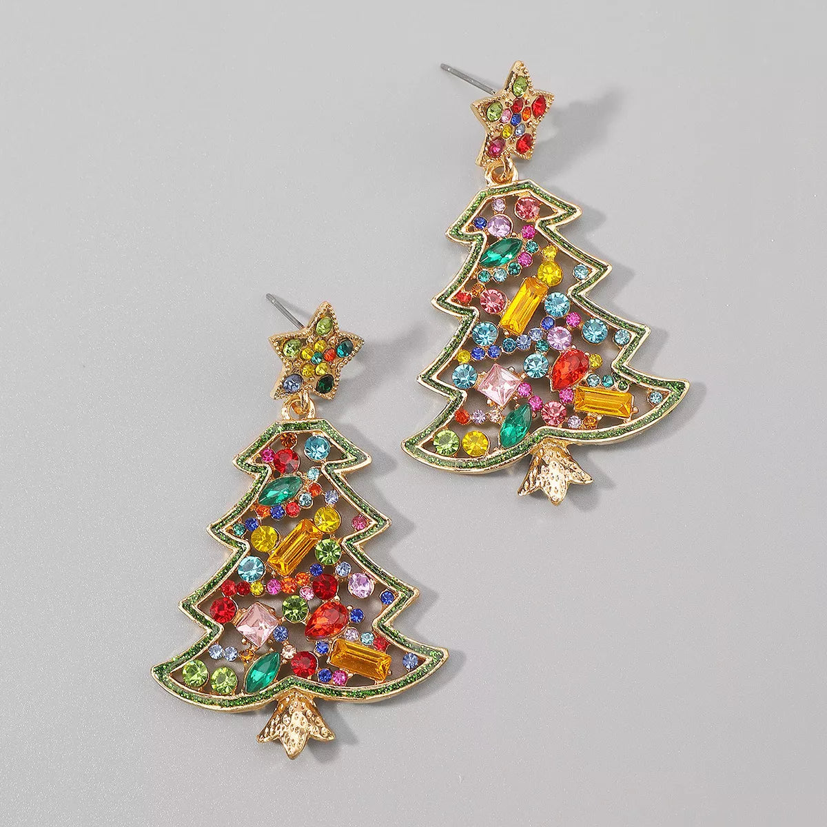 Christmas Tree Dangle Earrings - alternate earring view