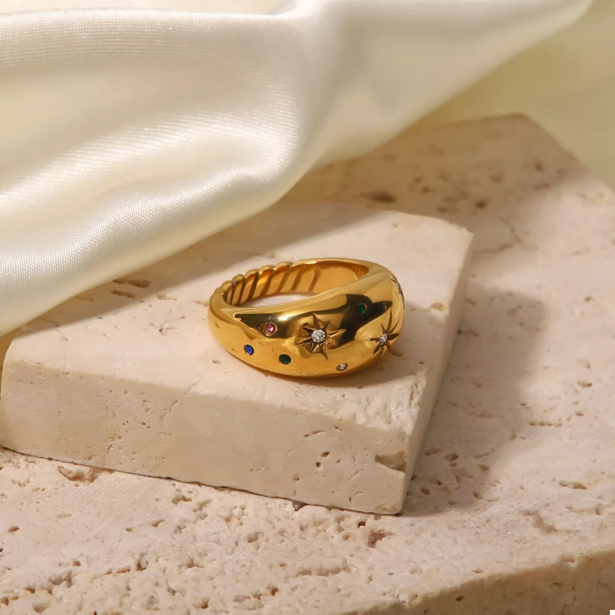 18K Gold-Plated Zircon Ring - alternate ring view