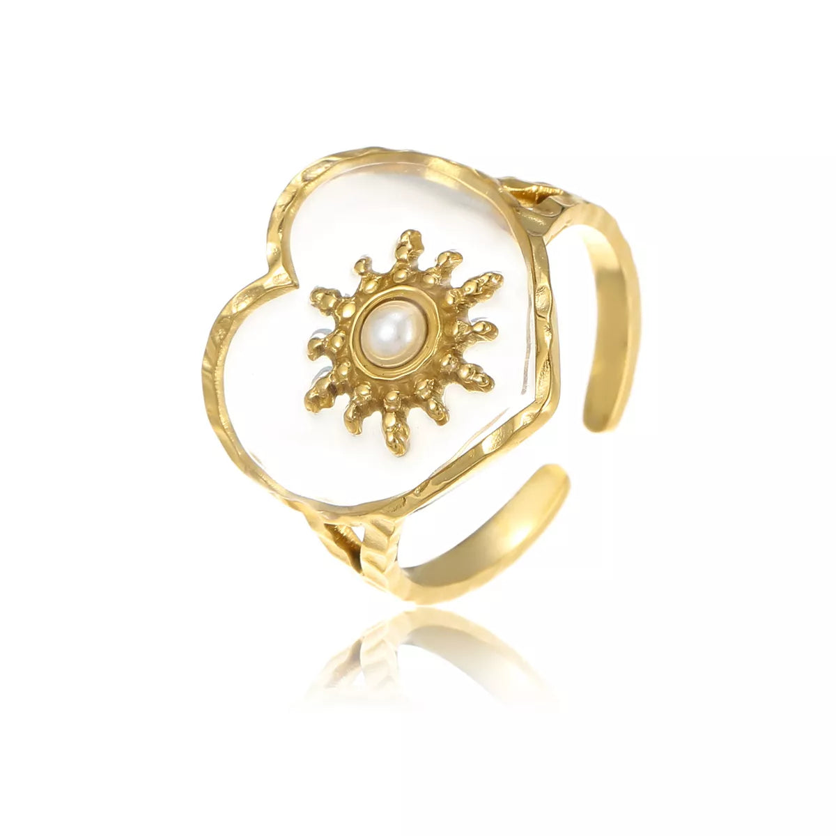 18K Gold-Plated Adjustable Open Ring - alternate ring view