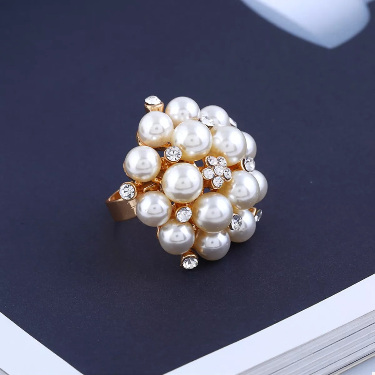 Pearl Cluster Ring - alternate ring view