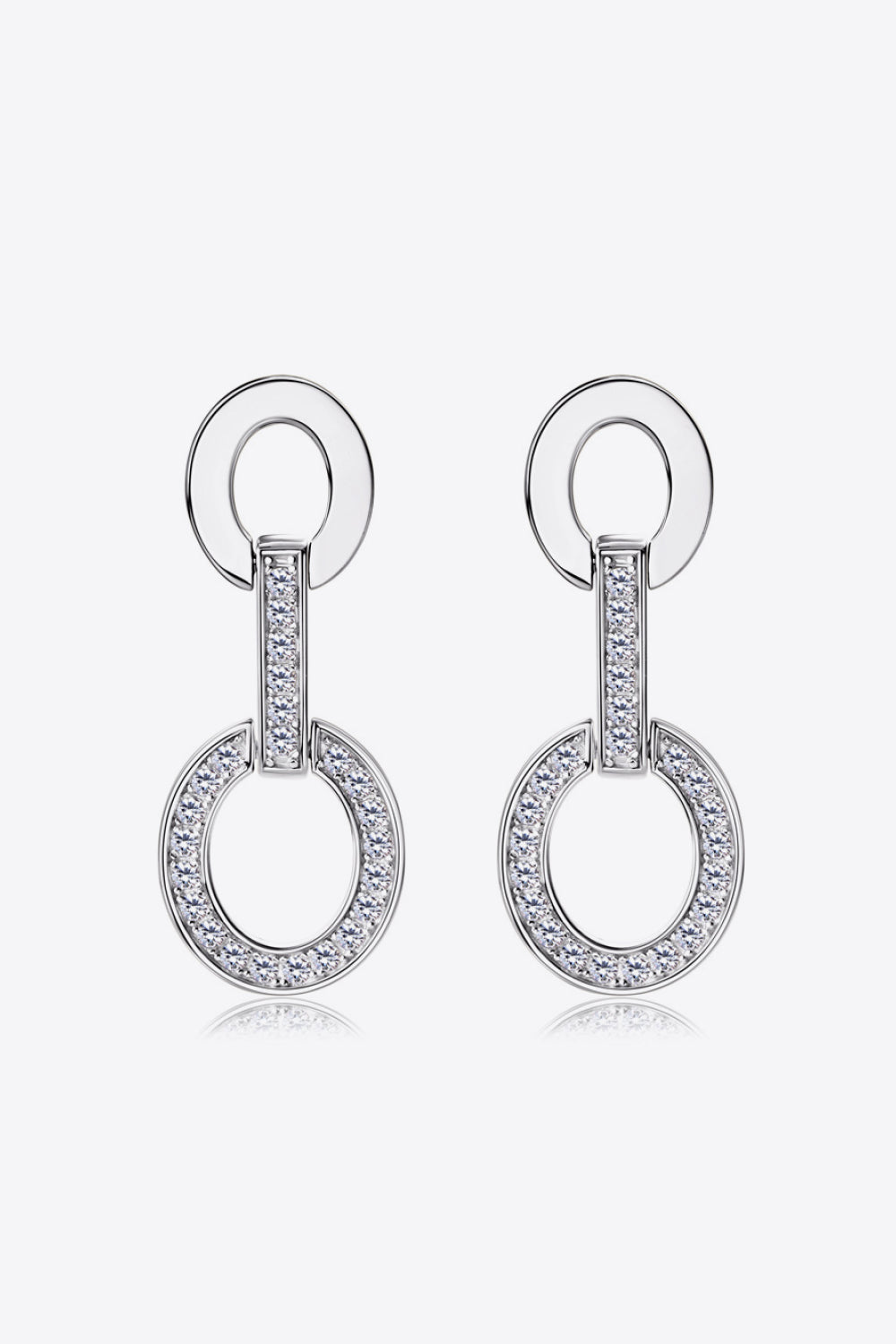 Moissanite Sterling Silver Earrings in Gold - women's earrings