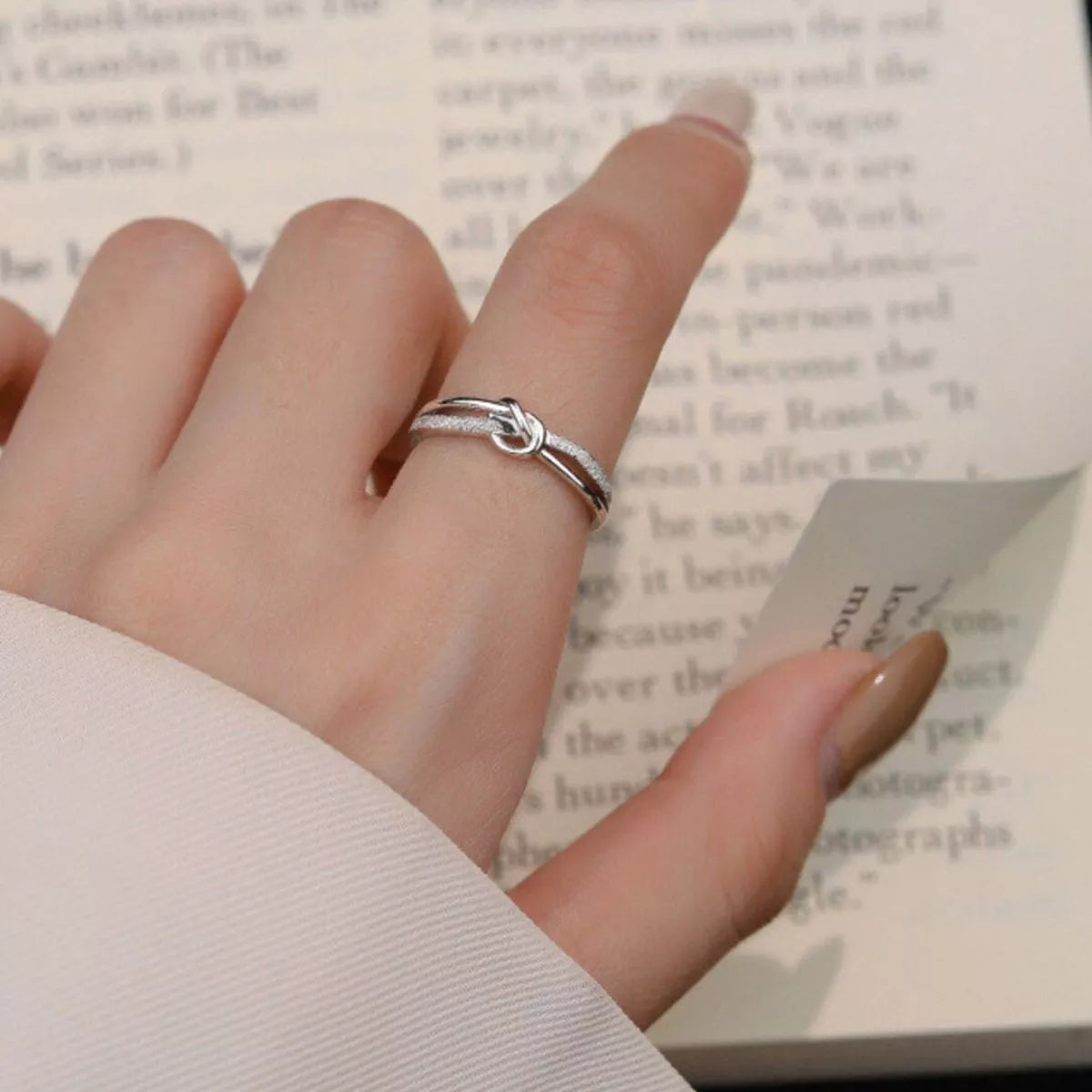 Sterling Silver Knot Ring - alternate ring view