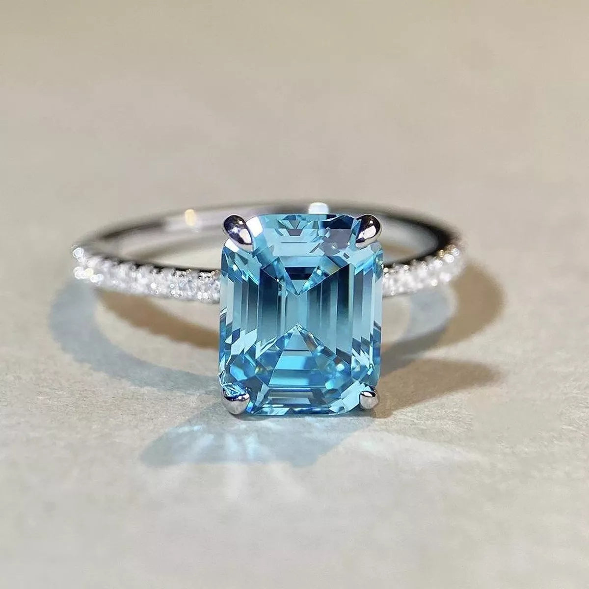Sterling Silver Rectangle Ring - alternate ring view