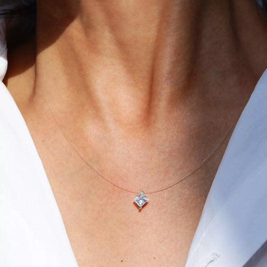 1 Carat Moissanite Sterling Silver Pendant Necklace in Silver - women's pendant necklace