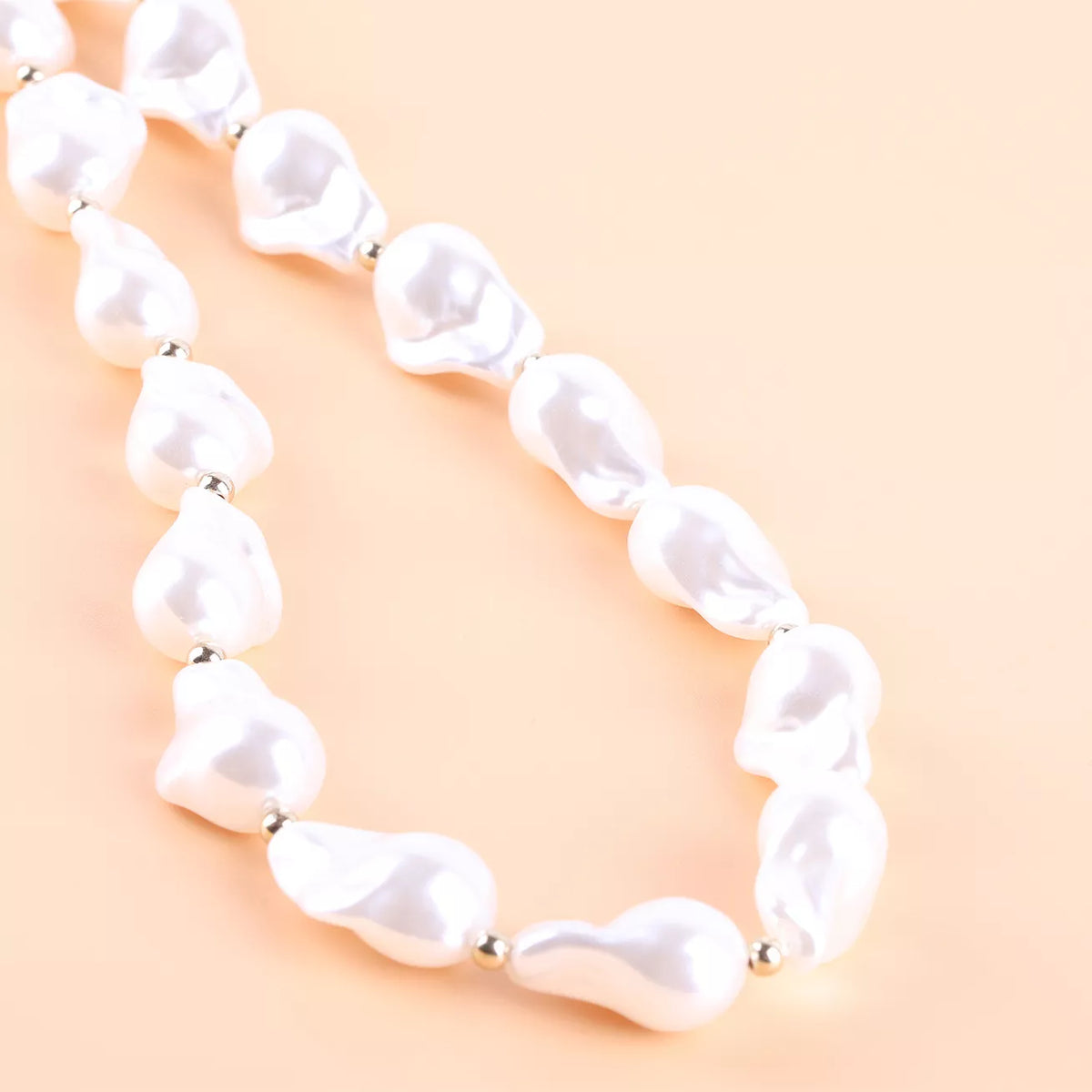 Synthetic Pearl Necklace with Toggle Clasp - alternate necklace view