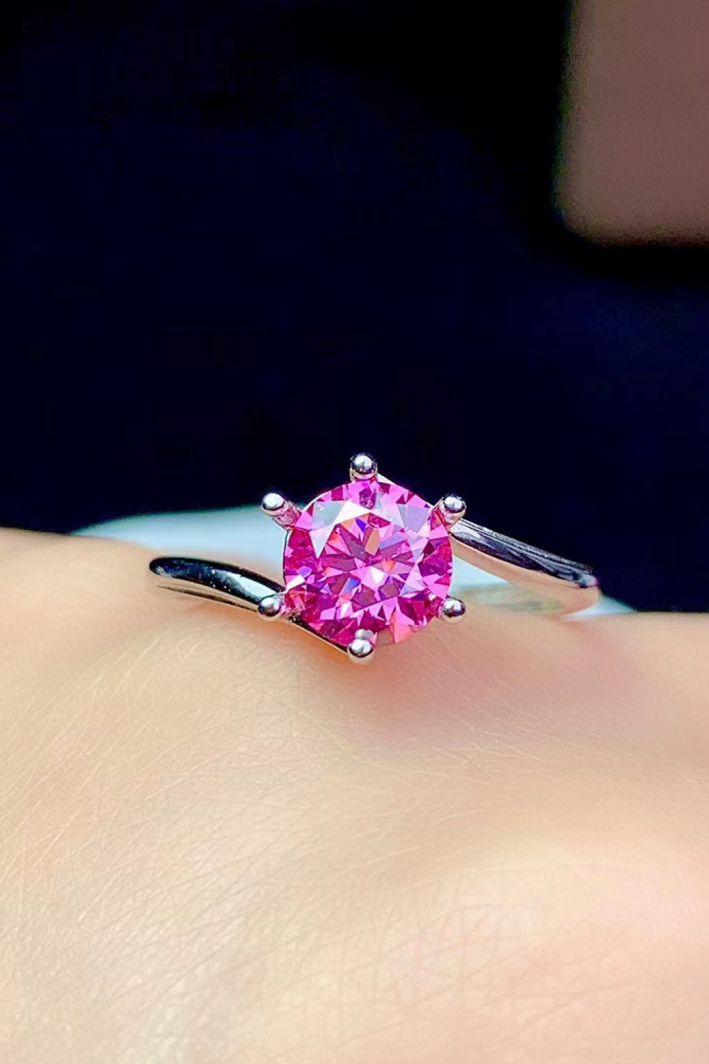 Can't Stop Your Shine 1 Carat Moissanite Ring in Pink - women's ring
