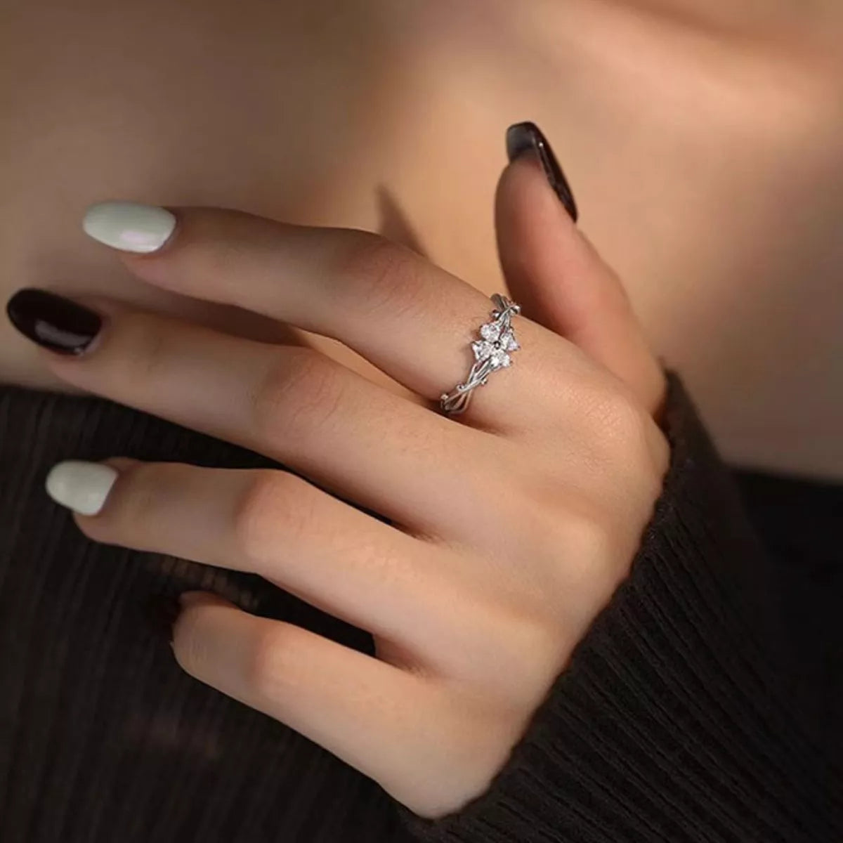 Zircon Sterling Silver Ring - alternate ring view