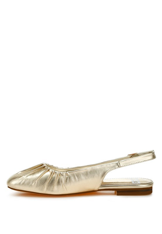 Metallic Flat Slingbacks