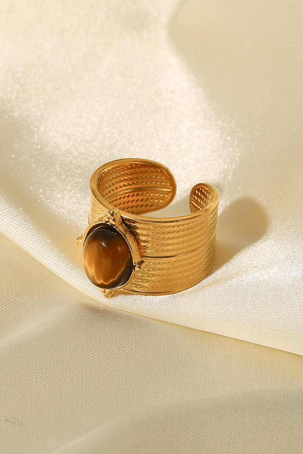 18K Gold-Plated Wide Open Ring - alternate ring view