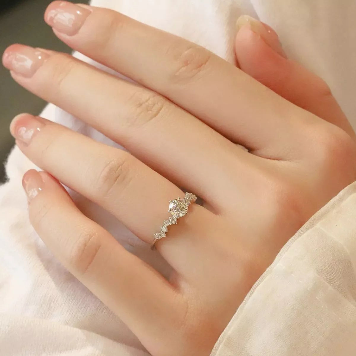 2 Carat Sterling Silver Moissanite Ring in Silver - women's ring