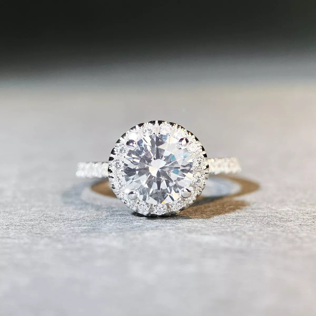 5 Carat Moissanite Sterling Silver Round Ring in Silver - women's ring