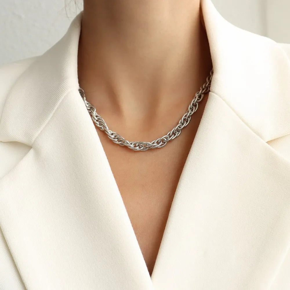 Titanium Steel Chain Necklace - alternate necklace view