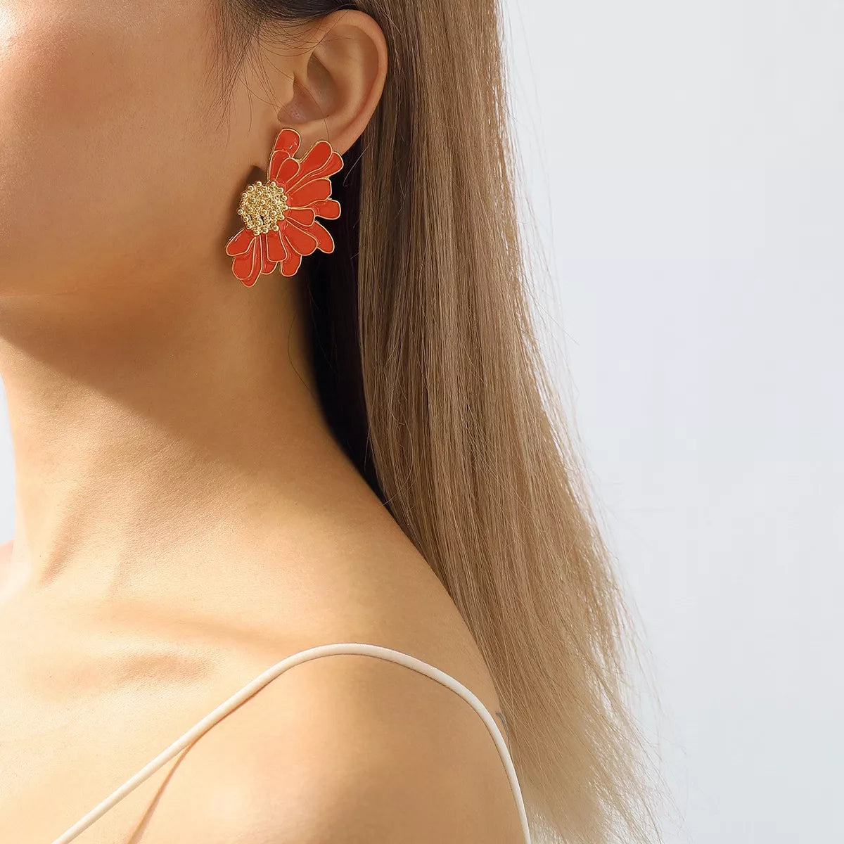 Flower Stud Earrings - alternate earring view