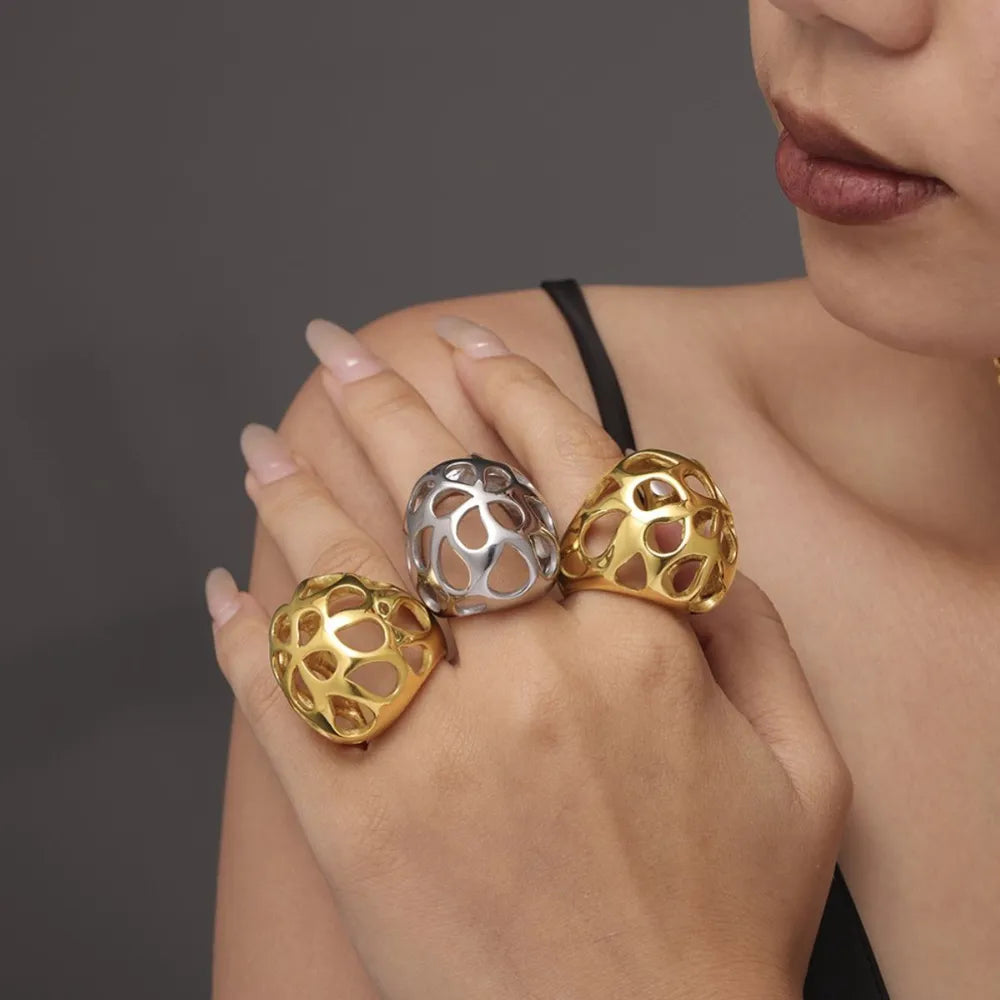 Stainless Steel Cutout Ring - alternate ring view