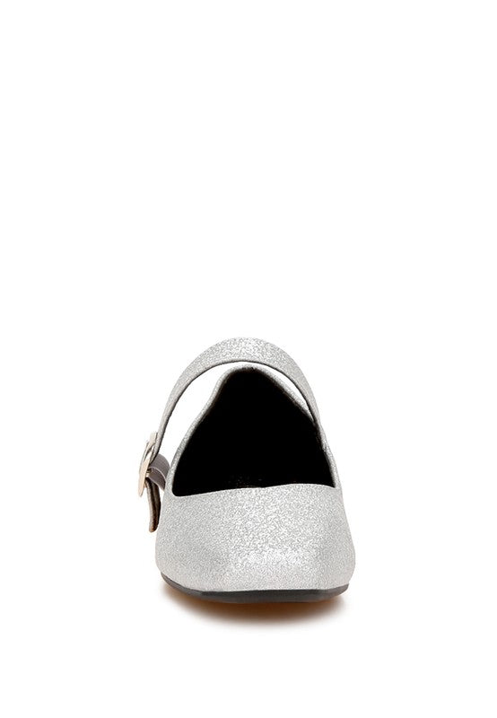 Glitter Pin Buckle Ballerinas