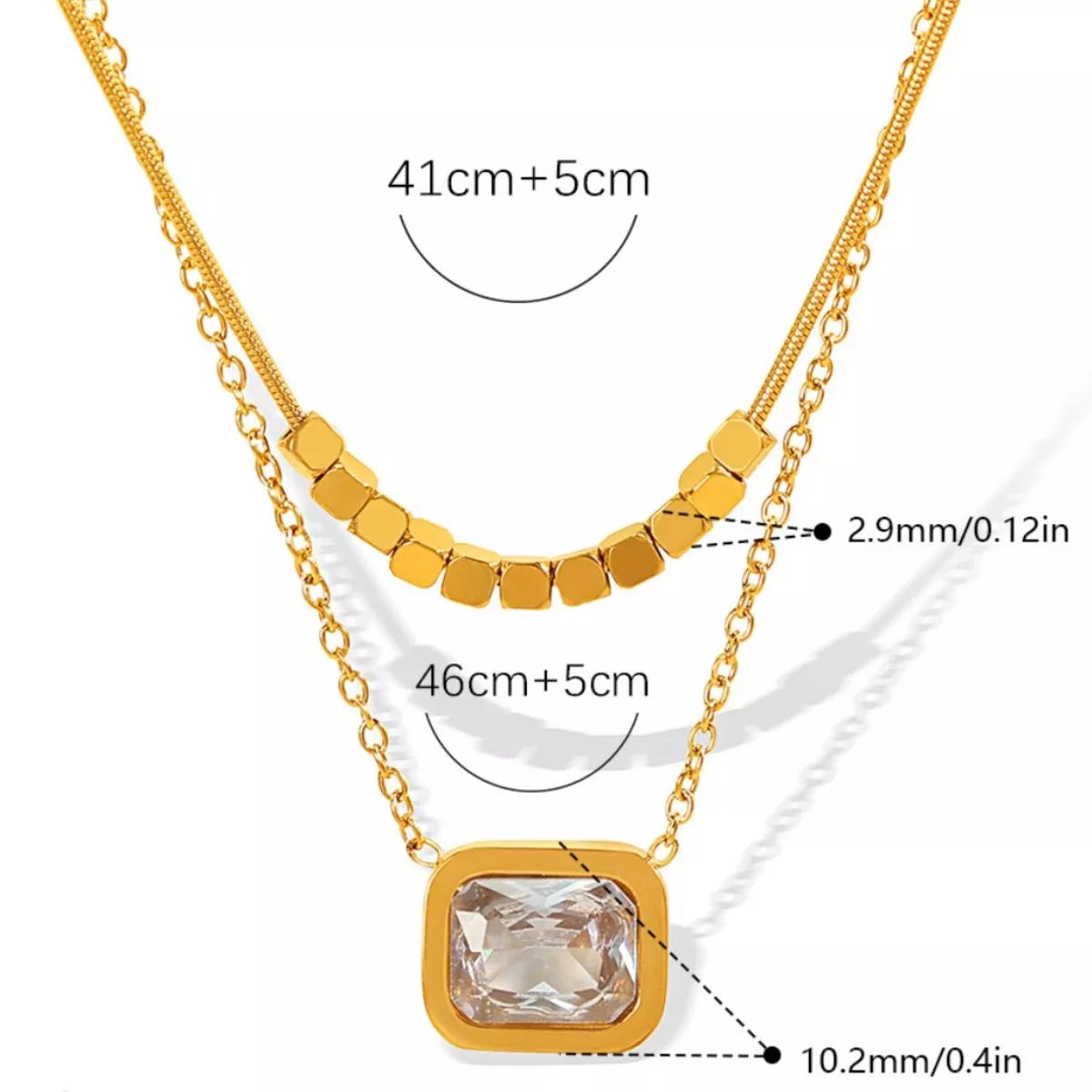 18K Gold-Plated Pendant Necklace - alternate necklace view