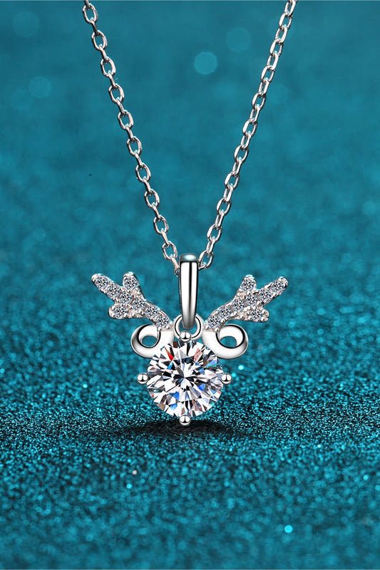 1 Carat Moissanite Sterling Silver Necklace in Silver - women's necklace