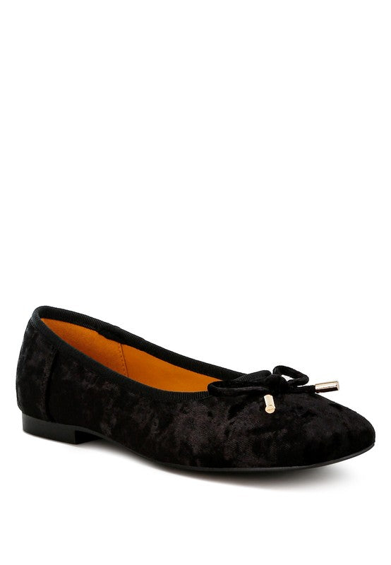 Velvet Bow Ballerinas