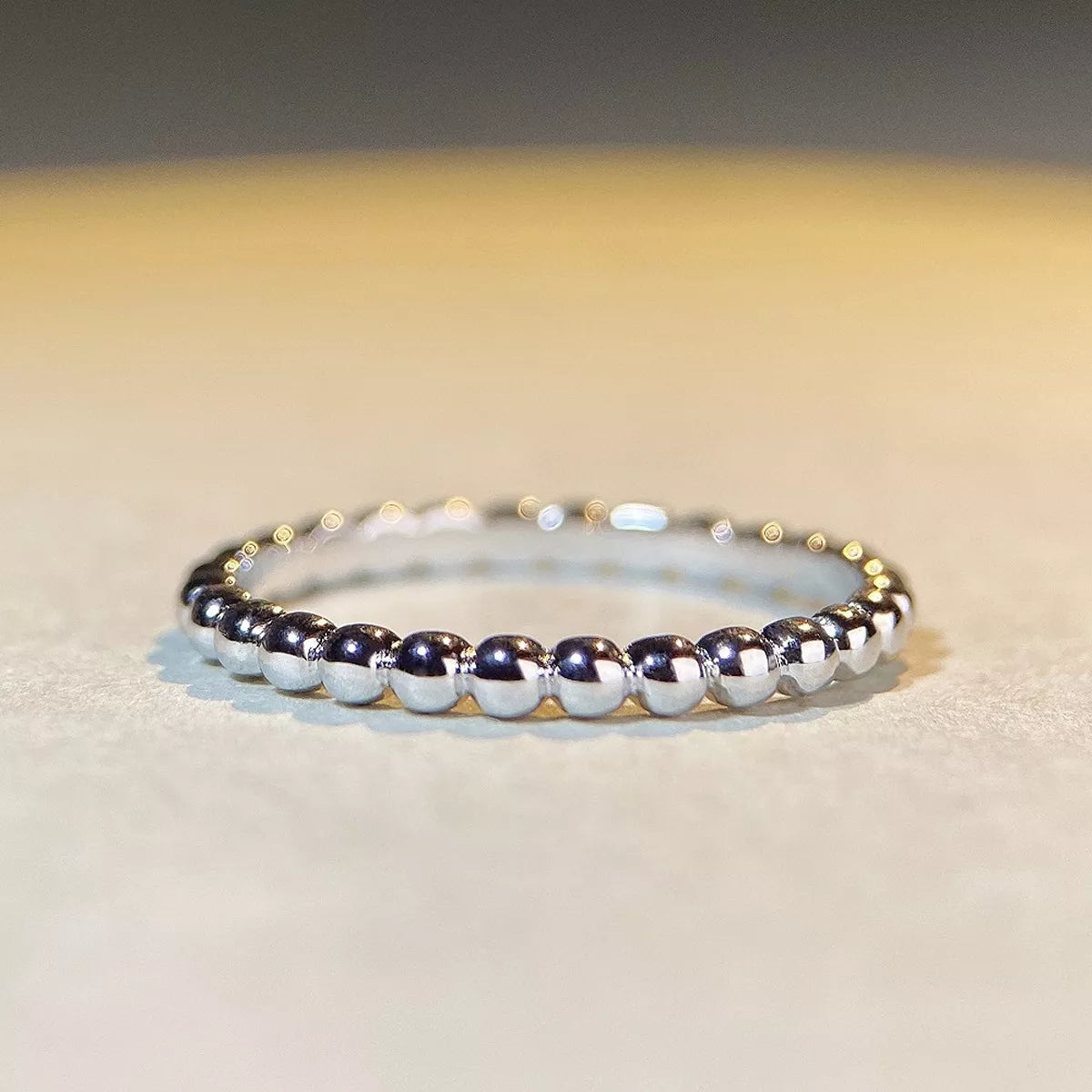 Sterling Silver Bead Ring in Silver - women's ring