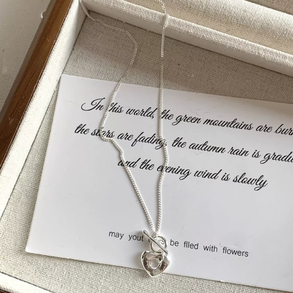 Sterling Silver Heart Necklace - alternate necklace view