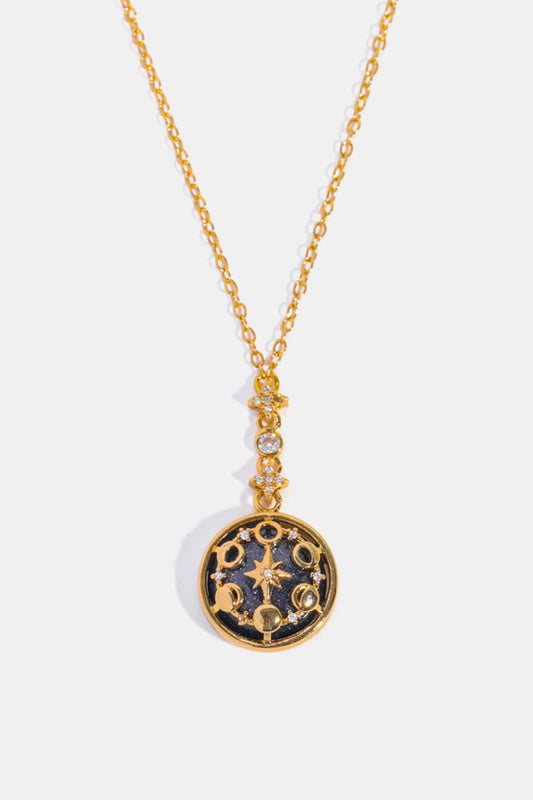 Vintage Blue Sandstone Pendant Copper Necklace - alternate necklace view