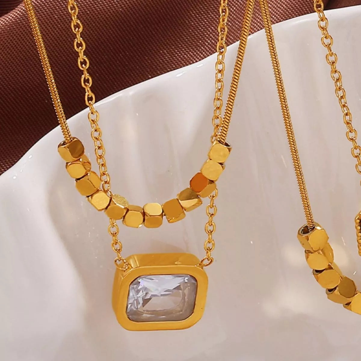 18K Gold-Plated Pendant Necklace - alternate necklace view