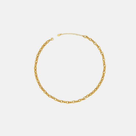 Titanium Steel Chain Necklace in Gold - women's chain necklace