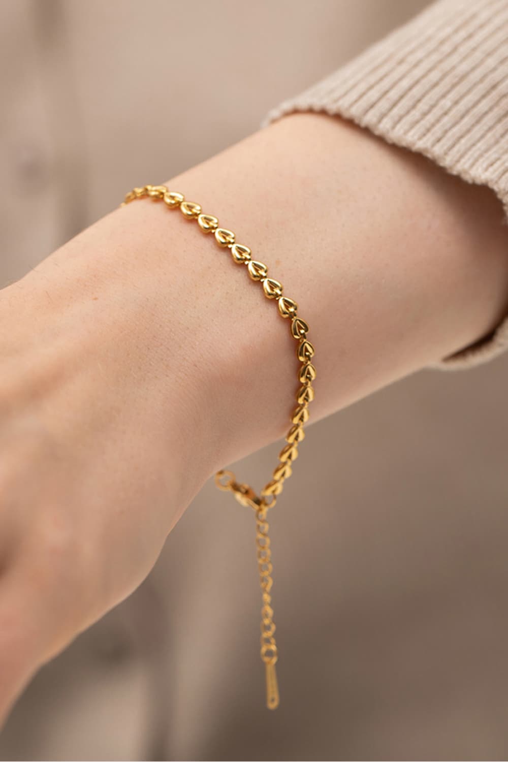 Heart Chain Lobster Clasp Bracelet - alternate jewelry view