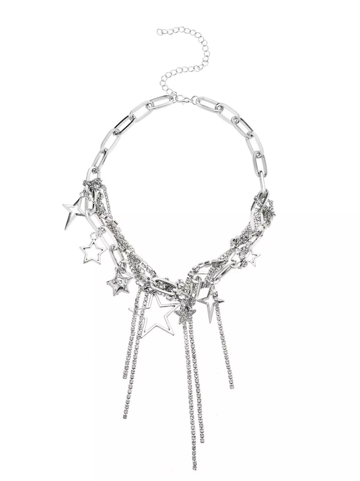 Chunky Chain Star Tassel Necklace - alternate necklace view
