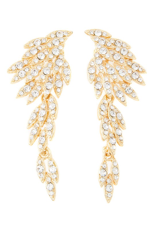 Gold-Tone Rhinestone Earrings