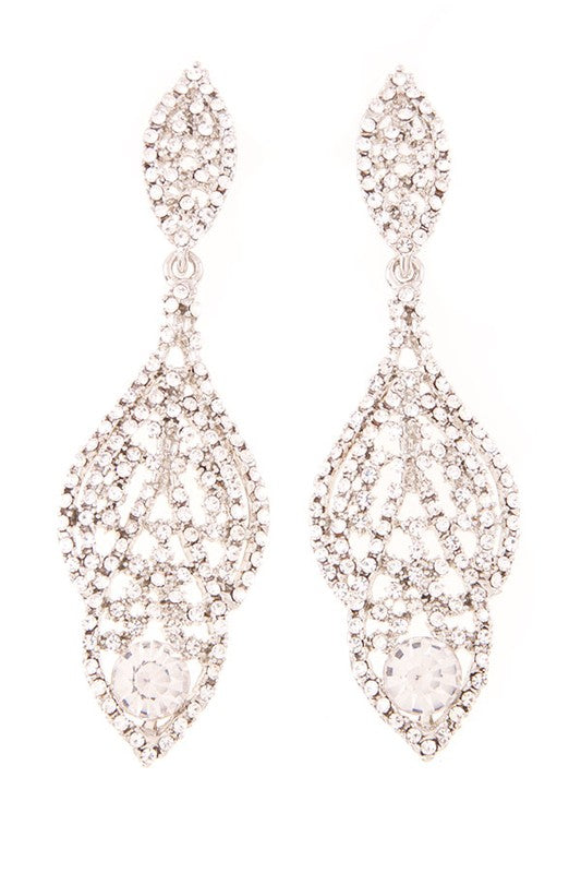 Rhinestone Dangle Linear Drop Earrings