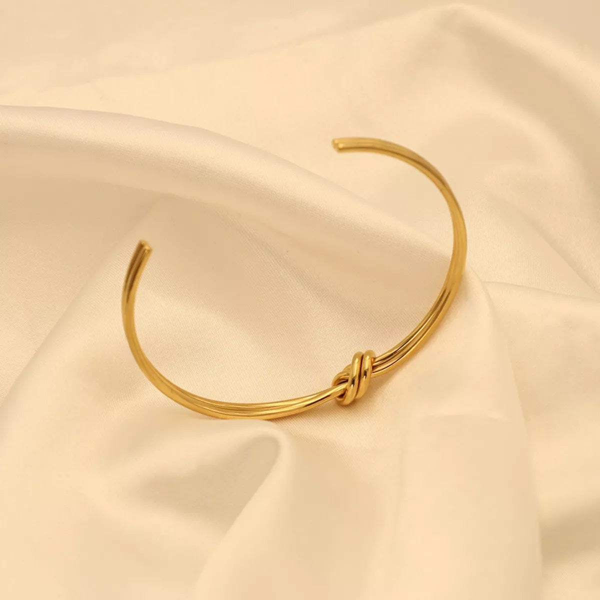 18K Gold-Plated Knot Open Bracelet - alternate jewelry view