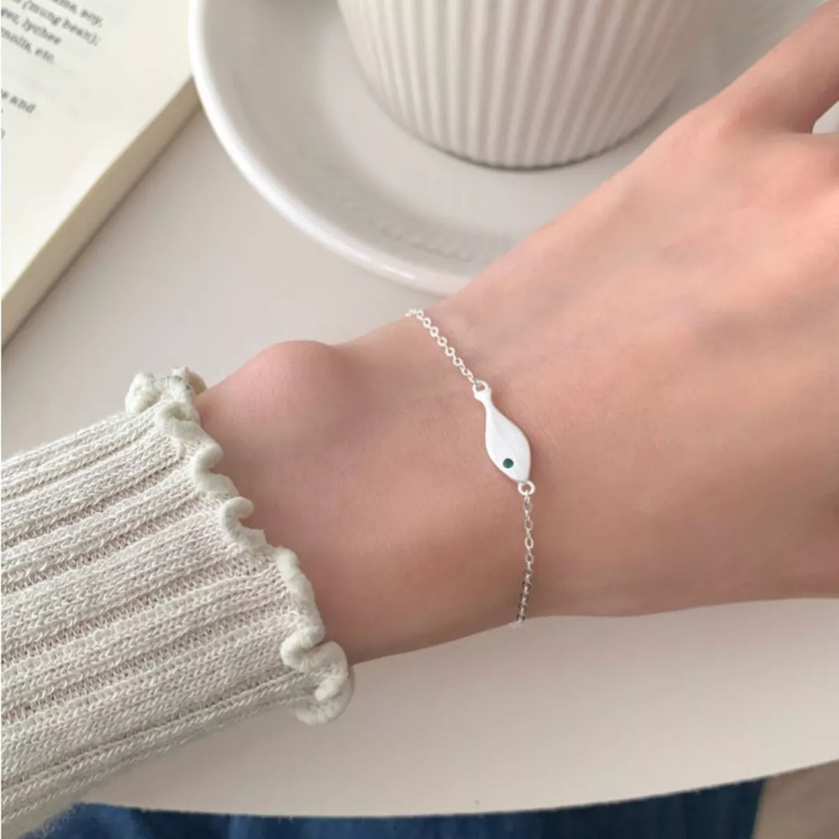 Sterling Silver Fish Bracelet - alternate jewelry view