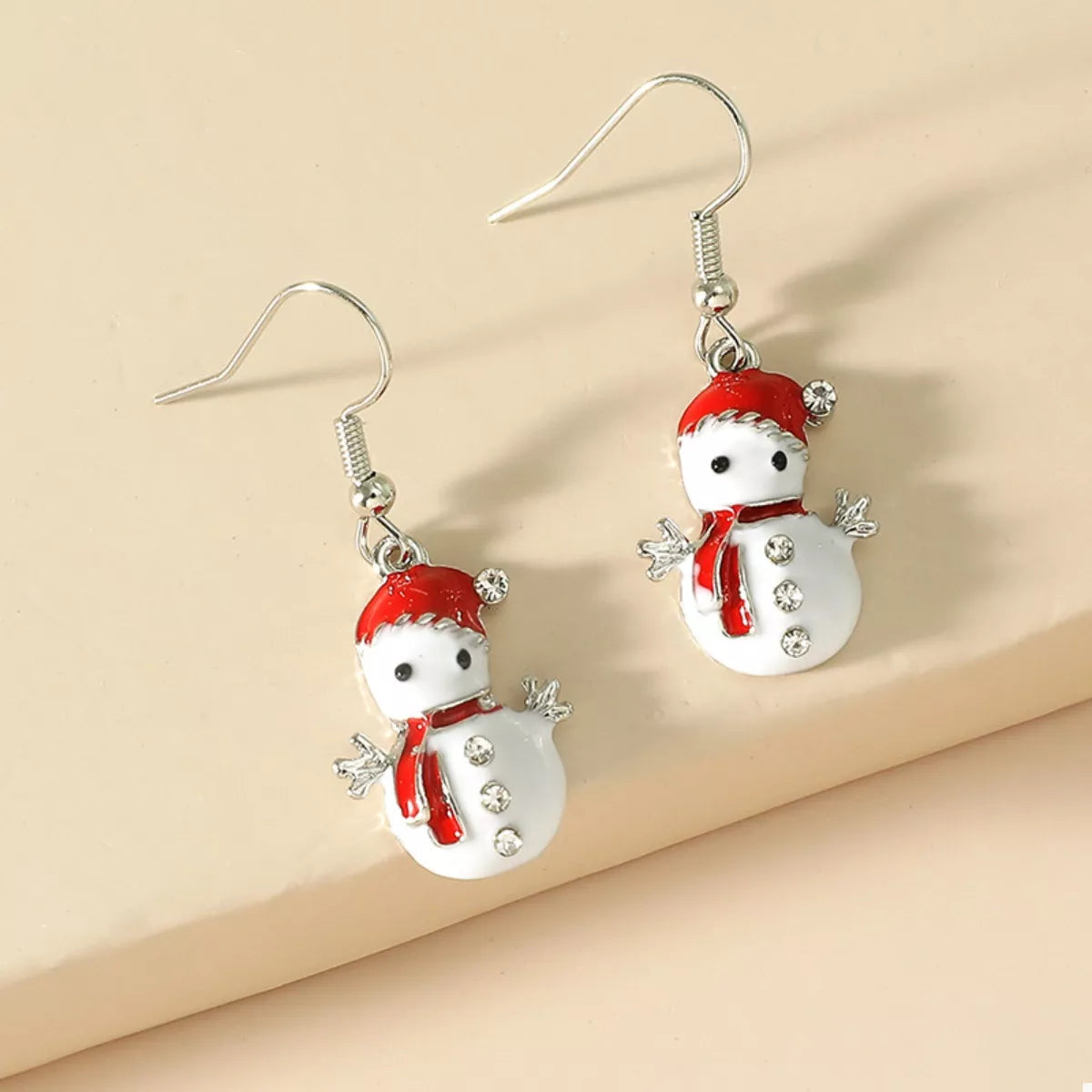 Christmas Snowman Drop Earrings - alternate earring view