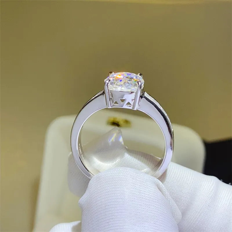 3 Carat Moissanite Sterling Silver Ring - alternate ring view