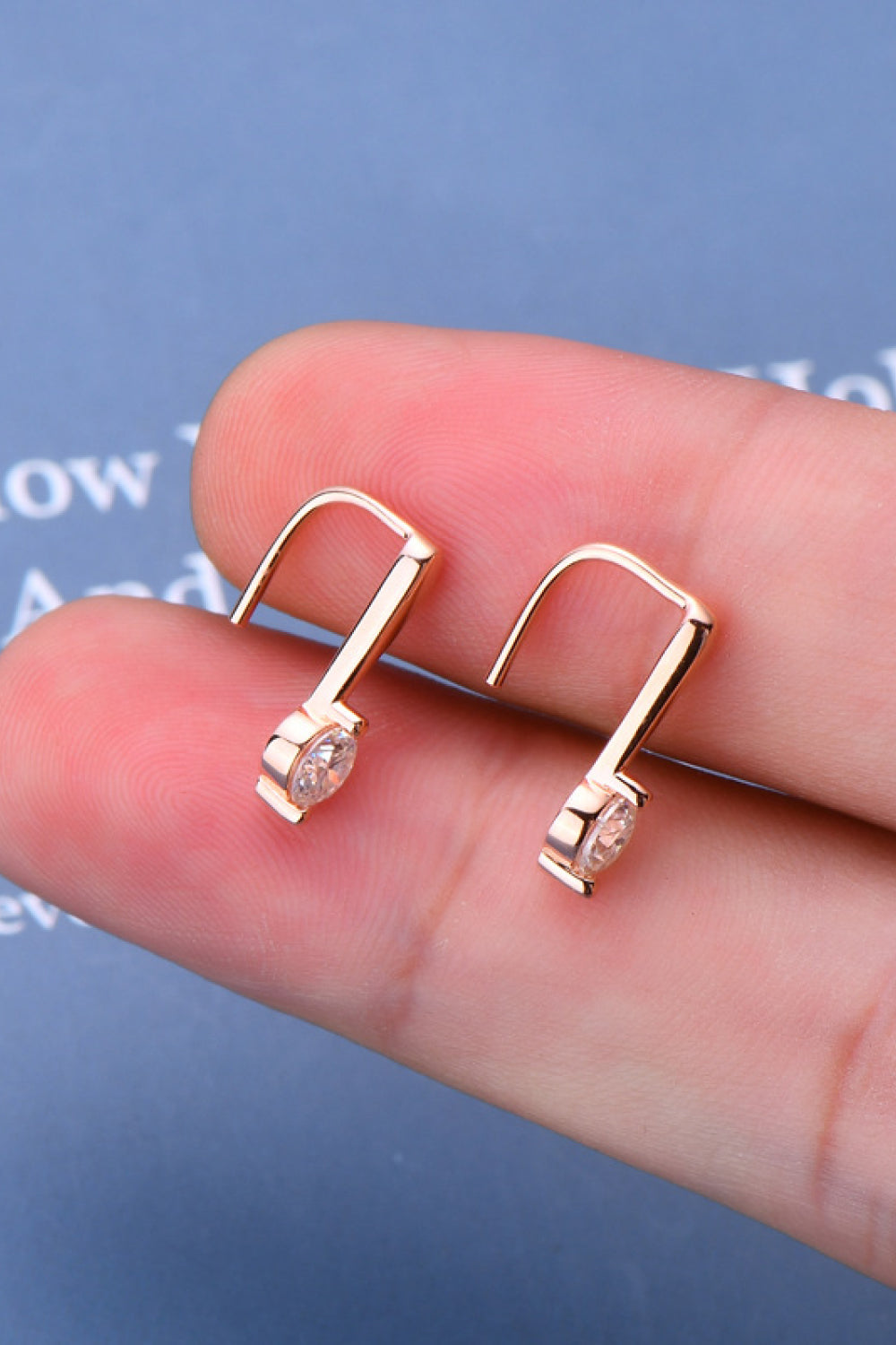 Moissanite Sterling Silver Earrings - alternate earring view