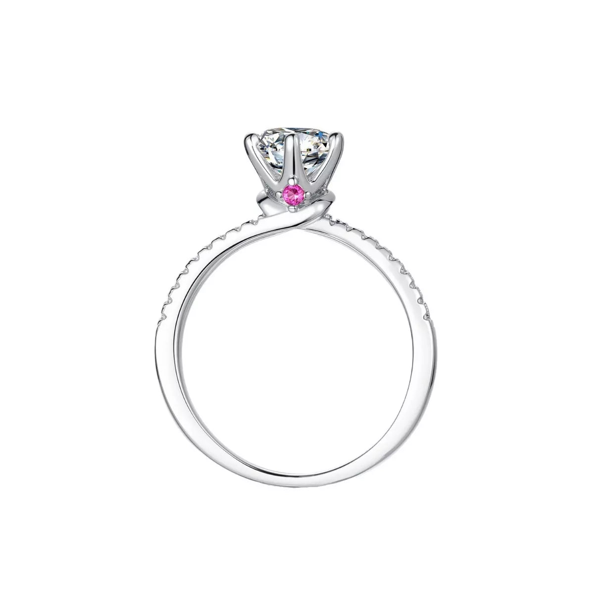 1 Carat Sterling Silver Moissanite Ring in Silver - women's ring
