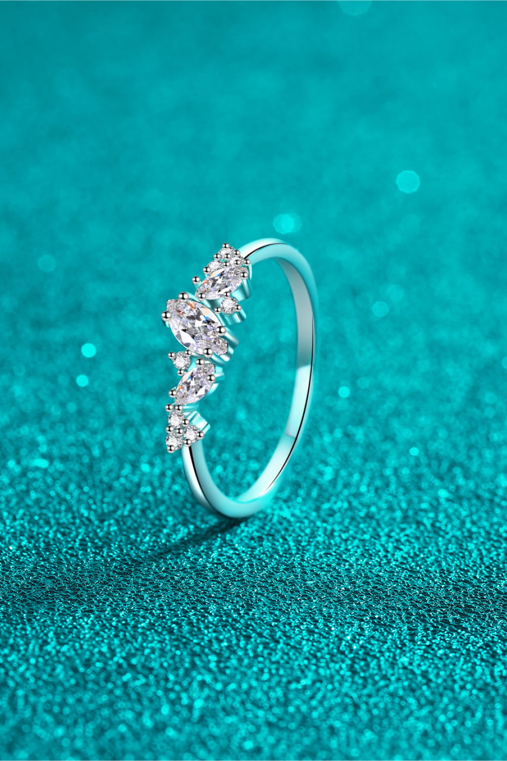 Adored Moissanite Rhodium-Plated Ring in Silver - women's ring