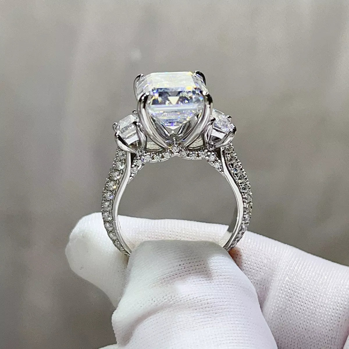 5 Carat Sterling Silver Moissanite Ring in Silver - women's ring
