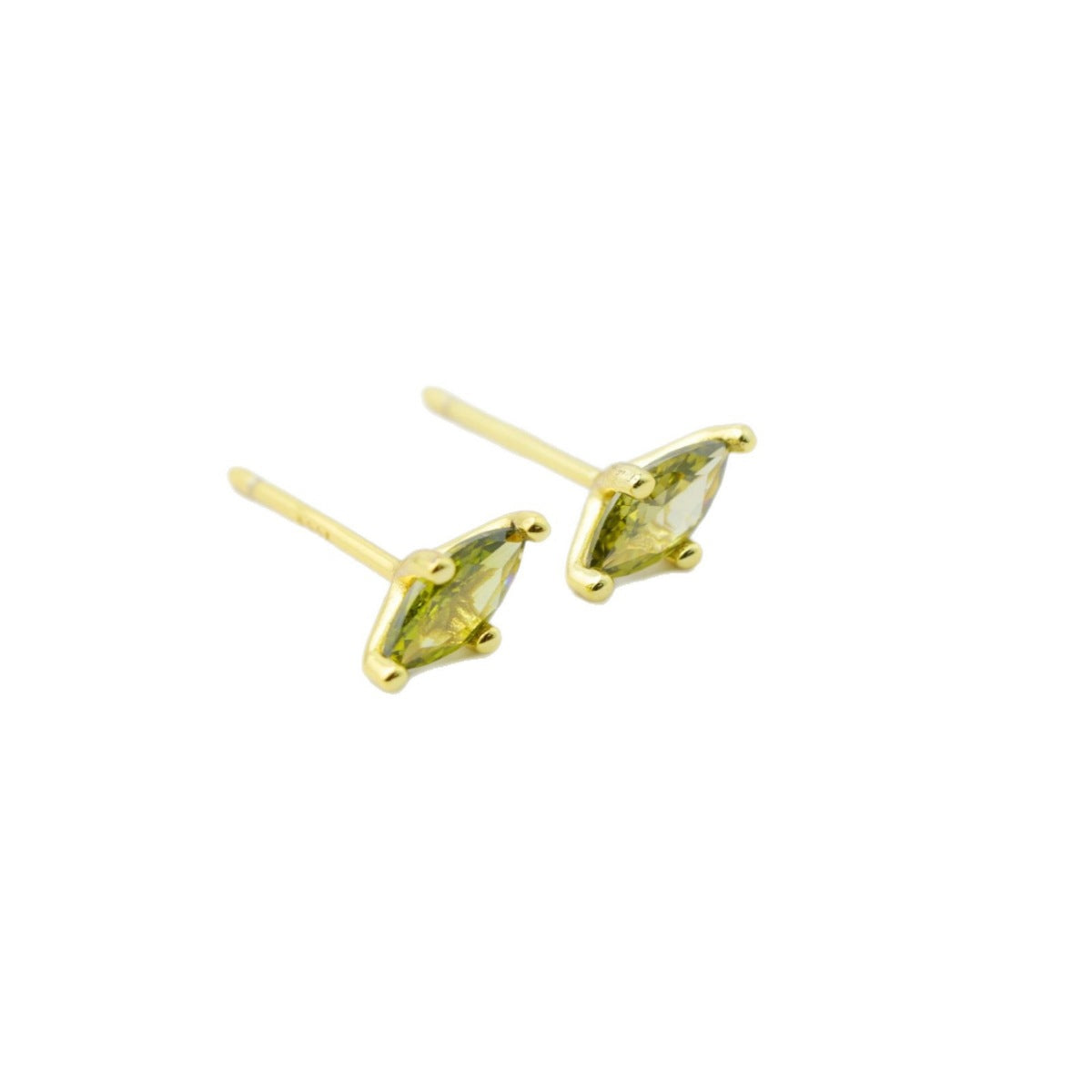 18K Gold-Plated Zircon Geometric Earrings - alternate earring view