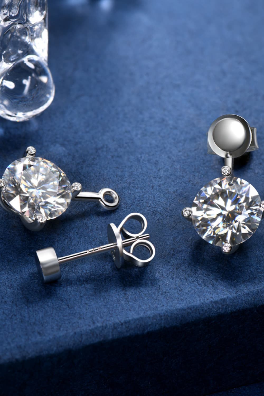 Adored 4 Carat Moissanite Drop Earrings - alternate earring view
