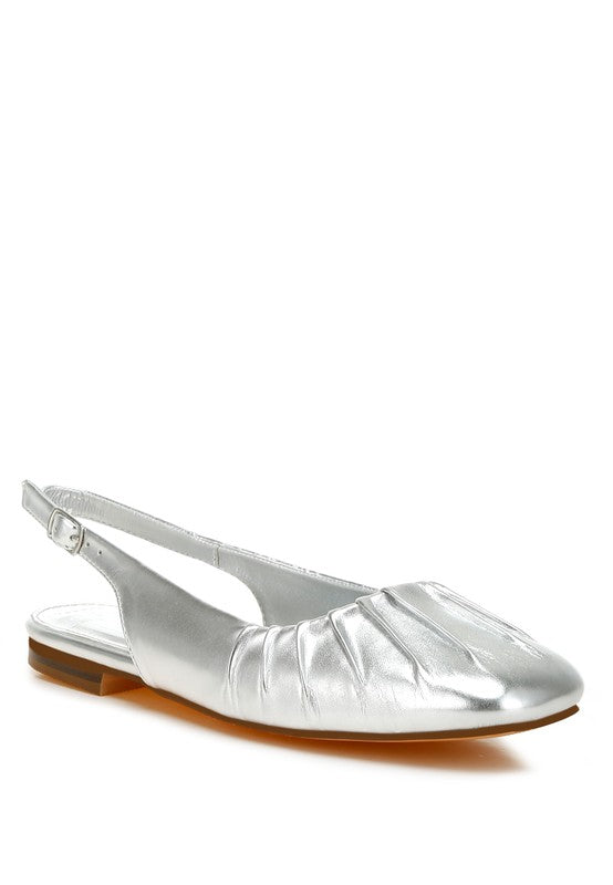 Metallic Flat Slingbacks