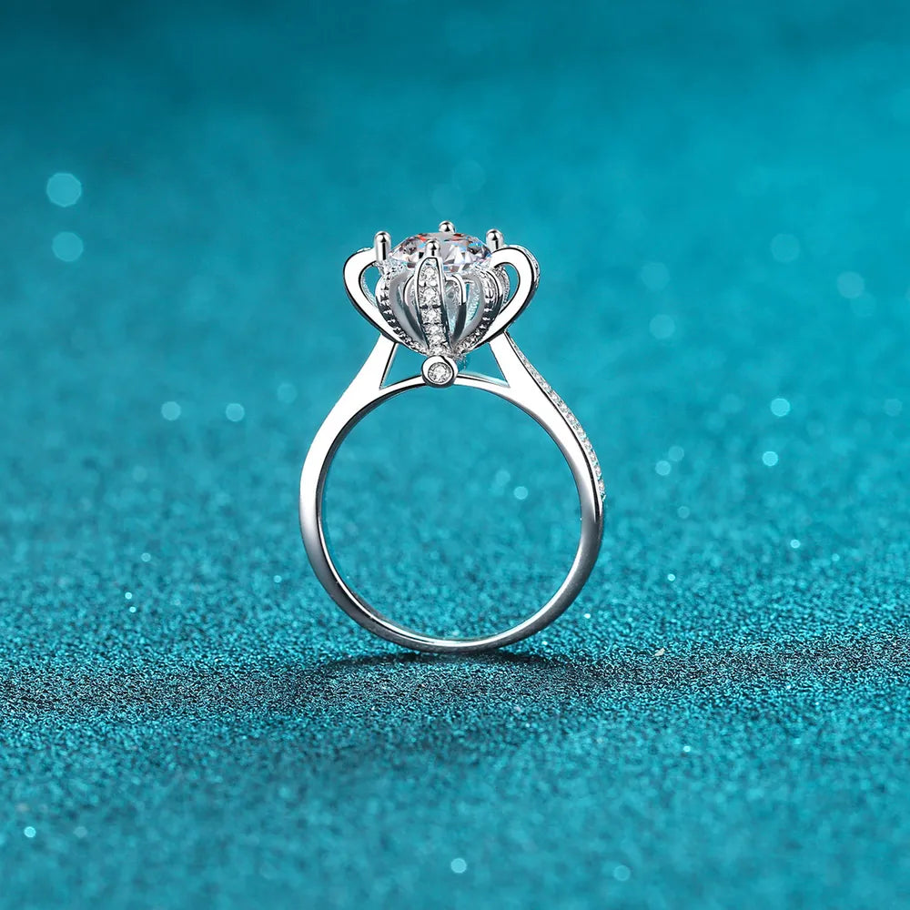 1 Carat Moissanite Sterling Silver Ring in Silver - women's ring
